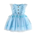 thumbnail image 1 of LUOGENLI Girls Dresses Size 10-12 Midi Child Girls Dress Party Flowers Prints Bowknot Fly Sleeve Gown Dresses Girls Dresses Size 5T Girls' Dresses Long Back Short Front Kids Light Blue 18-24 Months, 1 of 7