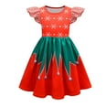 thumbnail image 1 of LUOGENLI Girls Dresses Size 10-12 Purple Toddler Kids Girls Cute Christmas Cartoon Prints Party Princess Dress Girls' Dresses White 10 - 12 Girls Dresses Red 9-10 Years, 1 of 9