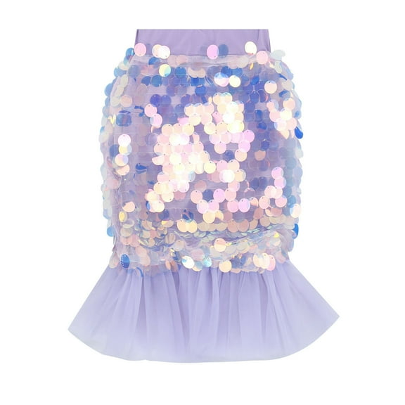 LUOGENLI Girls Dresses Size 12-14 Spring Girl Sequin Skirt with Pleated Tulle Skirt Kids Birthday Wedding Party Dress Gown Girls Skirts with Shorts Underneath Size 8 5-6 Years