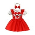 thumbnail image 1 of LUOGENLI Girls Dresses Size 5-6 Toddler Girls Short Sleeve Hearts Prints Dresses Valentine's Day Princess Dress Girls' Dresses White Floral Girls Skirts Red 9-12 Months, 1 of 7