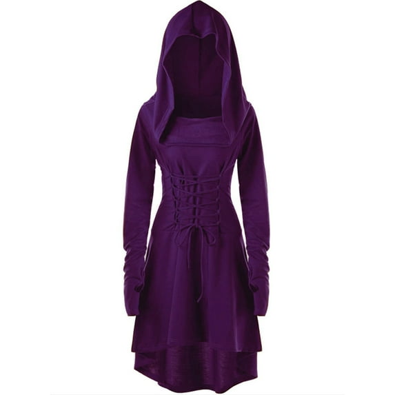 LUOGENLI Girls Dresses Size 5 Graduation Teens Hooded Robe Lace up Vintage Pullover High Low Long Hoodie Dress Cloak for Big Girls Girls Dresses Size 12-13 Girls Skirts Size 14-16 Blue 14-16 Years