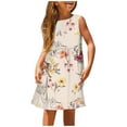 thumbnail image 1 of LUOGENLI Girls Dresses 10-12 Summer Girls Fashion Cute Spring and Summer Printed Round Neck Sleeveless Casual Dress Formal Dresses for Girls Size 14-16 Girls Dresses Size 10-12 Summer 8-9, 1 of 5