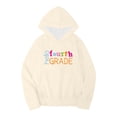 thumbnail image 1 of LUOGENLI Girls Hoodies Cute Kids Boys Girls Autumn Winter School Season Fourth Grade Letter Printed Long Sleeve Hoodie Warm and Comfortable Tops Children's Clothing Light Yellow 5-6 Years, 1 of 4