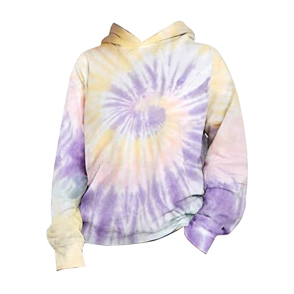 LUOGENLI Girls Hoodies Size 6-7 Spring and Autumn New Children's Tie Dye 3D Printed Hoodie Pullover Sweatshirt Girls Hoodies Size 14-16 Sweatshirts for Girls Size 7-8 2-3 Years
