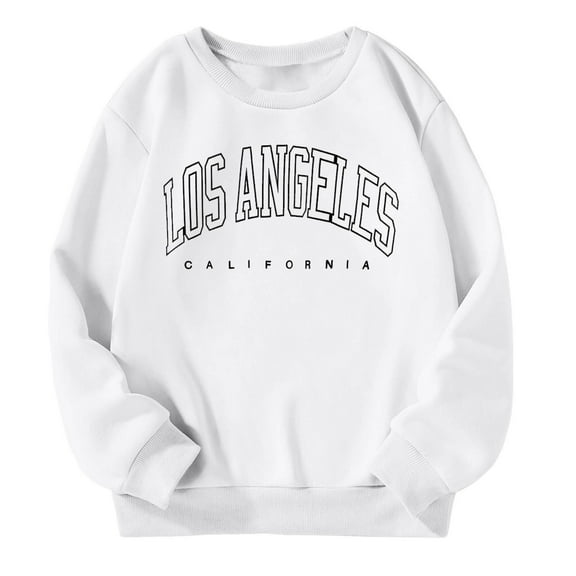 LUOGENLI Girls Hoodies Size 6 Girls Casual Crewneck Sweatshirts Long Sleeve Cute Pullover Oversized Lightweight Tops Hoodies for Girls 12-14 Preppy Hoodies for Girls 10-12 Baggy Kids White 5-6 Years