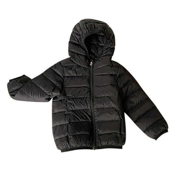 LUOGENLI Girls Jackets Size 10-12 White Little Boys Girls Kids Down Coat Lightweight Jacket Hooded Zipper Fashion Winter Windproof Outwear Girls Jackets Size 7-8 Summer Black 2-3 Years