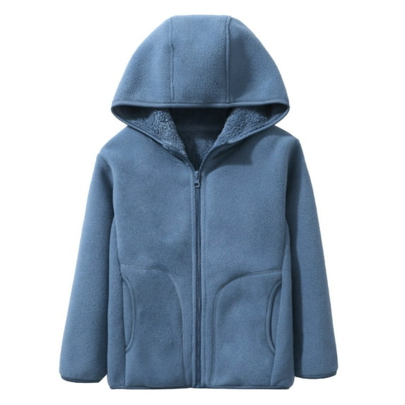 LUOGENLI Boys Jacket Size 8 Toddler Girls Boys Winter Long Sleeve Solid Color Warm Hoodie Coat Jacket Clothes Jacket For Boys 14-16 Boys Jackets Size 10-12 7-8 Years