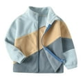 thumbnail image 1 of LUOGENLI Girls Jackets Size 14-16 Spring 2024 New Children's Stand Collar Polar Matching Color Jacket Girls Jacket 8 Years Old Jacket for Girls 10-12 Light Blue 5-6 Years, 1 of 6