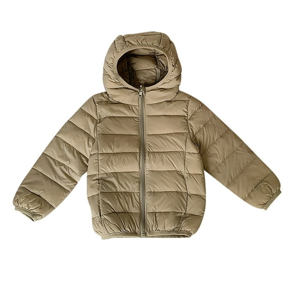 LUOGENLI Girls Jackets Size 6-7 Little Boys Girls Kids Down Coat Lightweight Jacket Hooded Zipper Fashion Winter Windproof Outwear Jackets for Girls 10-12 Years Old Green 5-6 Years