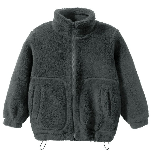 LUOGENLI Boys Jackets Size 6-7 Toddler Girls Boys Winter Long Sleeve Warm Solid Color Thicken Stand Drawstring Thermal Coat Jacket Black Suit Jacket For Boys Boys Jacket Size 6T 7-8 Years