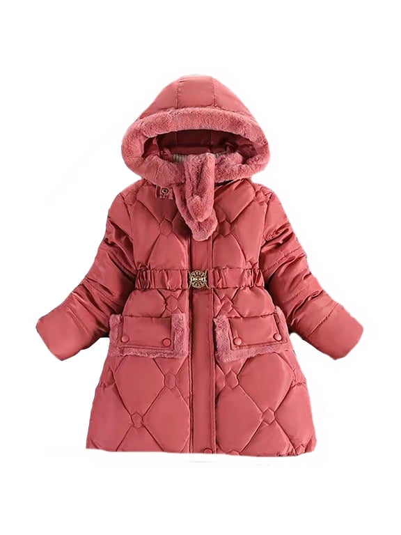 Girls Jackets Size 6 Kids Toddler Baby Unisex Patchwork Spring Winter Cute Coat Hooded Padded Jacket Outwear Clothes Girls Jacket Size 7 Watermelon Red 4-5 Years
