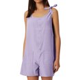 thumbnail image 1 of LUOGENLI Girls Jumpsuits Girls Summer Sleeveless Casual Romper Spaghetti Strap Shorts Jumpsuit with Pockets Girls Rompers Size 6-7 3 Pack Rompers for Girls Size 14-16 Light Purple 13-14 Years, 1 of 5