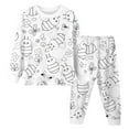 thumbnail image 1 of LUOGENLI Girls Pajamas Size 14-16 Set Kid DIY Hand Painted Homewear Set Colouring Pajama Sets for Boy and Girl Can Play With and Wear Girls Pajamas Size 14-24 Pants White Size 8-9 Years, 1 of 3