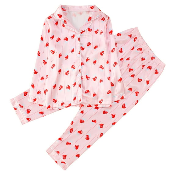 LUOGENLI Girls Pajamas Size 14-16 Set Kids Toddler Baby Girls Spring Summer Cartoon Print Short Sleeve Shorts Sleepwear Outfits Pajamas Clothes Girls Pajamas White 150