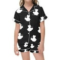 thumbnail image 1 of LUOGENLI Girls Pajamas Size 14-43 Girls Pajama Set Short Sleeve Sleepwear for Home and Nighttime Comfort Girls Pajamas Size 6-12 Black Size 8-9 Years, 1 of 4