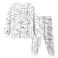 thumbnail image 1 of LUOGENLI Girls Pajamas Size 6T Kid DIY Hand Painted Homewear Set Colouring Pajama Sets for Boy and Girl Can Play With and Wear Girls Pajamas Size 8-32 Shorts Set White Size 9-10 Years, 1 of 3