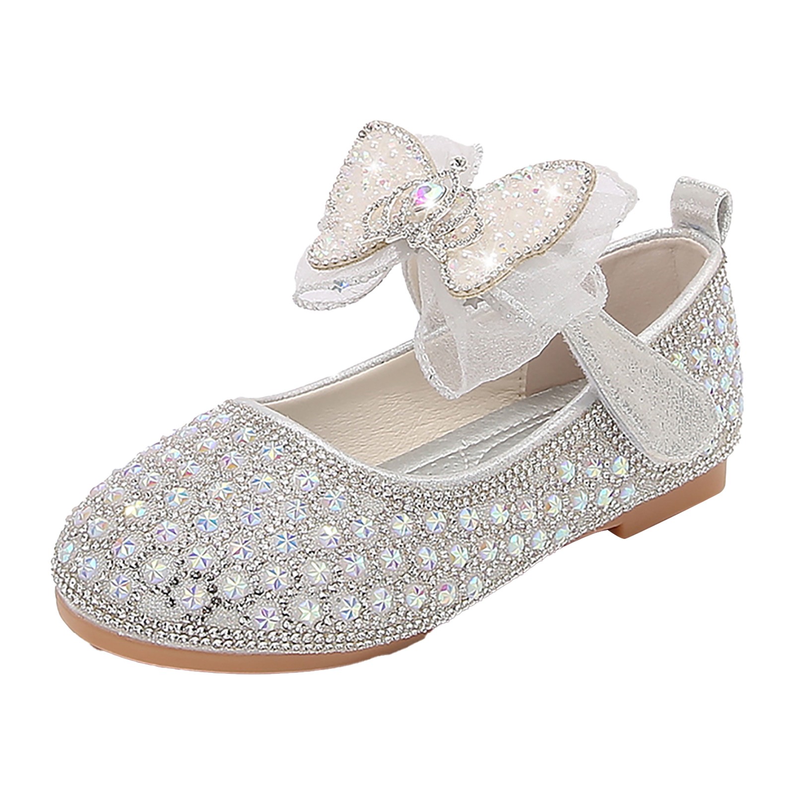 LUOGENLI Girls Sandals Size 2 Brown Children Shoes Spring And Autumn Rhinestone Soft Bottom Baby Shoes Bowknot Small Leather Shoes Girls Sandals Size 5.5 Girls Sandals Size 2 Flip Flops 25