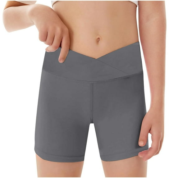 LUOGENLI Girls Shorts Size 10-12 Kids Toddlert Baby Girls Boys Solid Spring Summer Yoga Sports Shorts Clothes Shorts for Girls 5T-6 Girls Shorts A-Grey 9-10 Years