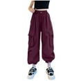 thumbnail image 1 of LUOGENLI Girls Shorts Size 12-14 Youth Girls Kids Summer Casual Cargo Pants Solid Color Loose Fashion Sweatpants Trousers for Sports Activewear Girls Shorts Size 14-16 Plus Red 5-6 Years, 1 of 1