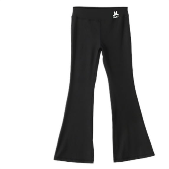 LUOGENLI Girls Shorts Size 12-18 Months Girl's Leggings High Waisted Flare Pants Yoga Bootcut Pants Solid Color Full Length Bottoms Girls Shorts Size 14-16 a-Black 4-5 Years