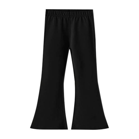 LUOGENLI Girls Shorts Size 12-18 Months Girl's Leggings High Waisted Flare Pants Yoga Bootcut Pants Solid Color Full Length Bottoms Girls Shorts Size 14-16 g-Black 4-5 Years
