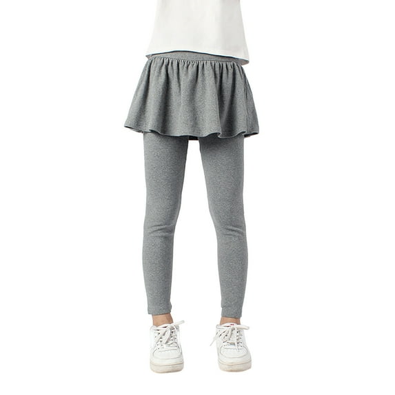 LUOGENLI Girls Shorts Size 6/7 Girls Yoga Leggings Kids Flowy Skorts Tight Yoga Pants 2 in 1 Running Tennis Skirt Pants Shorts for Girls Shorts for Girls Grey 8-9 Years