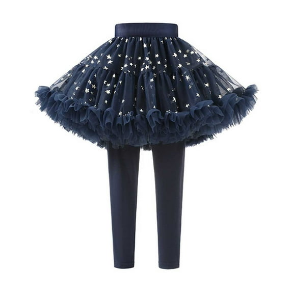 LUOGENLI Girls Shorts Size 7-8 Little Girls Footless Leggings with Tutu Ruffle Skirt Stretchy Pantskirt Shorts for Girls 8-10 Black Girls Shorts Size 12-18 Months Blue 4-5 Years
