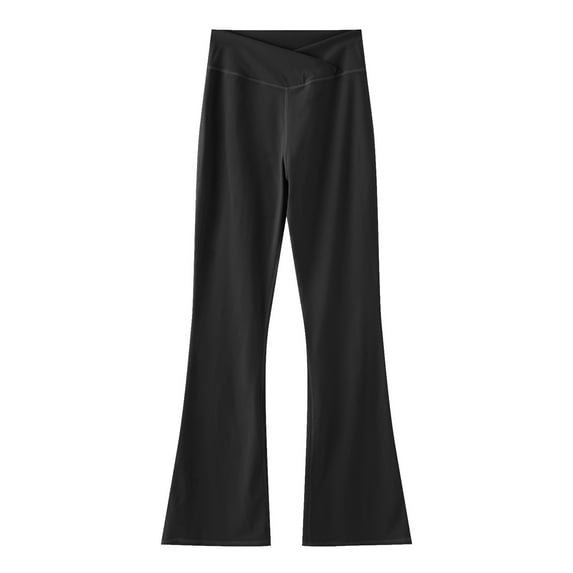 LUOGENLI Girls Shorts Size 8 Slim Girl's Leggings High Waisted Flare Pants Yoga Bootcut Pants Solid Color Full Length Bottoms Girls Shorts Size 6/7 Shorts for Girls 10-12 Athletic Black 4-5 Years