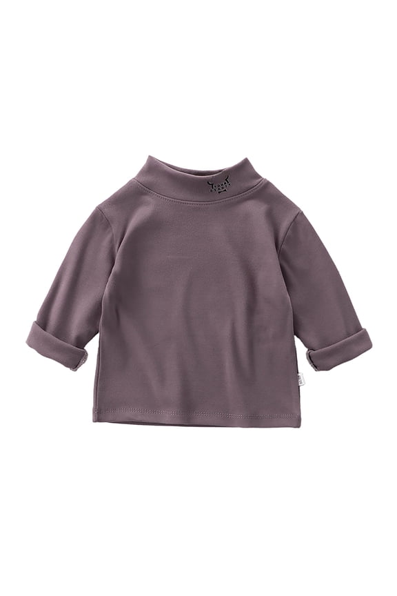 Girls St. Patrick's Day T Shirts Valentine's Day Size 10-12 Children's Velvet Turtleneck Base Shirt Neckline Printed Class Long Sleeve T Shirt Autumn and Winter Top Brown 2-3Years