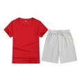 thumbnail image 1 of LUOGENLI Girls Summer Outfits 5T 4th of July Summer Kid Boys Girls Children Soft Short Sleeve T Shirt Top Blouse and Shorts Casual Two Piece Outfit Set 10-11 Years, 1 of 7