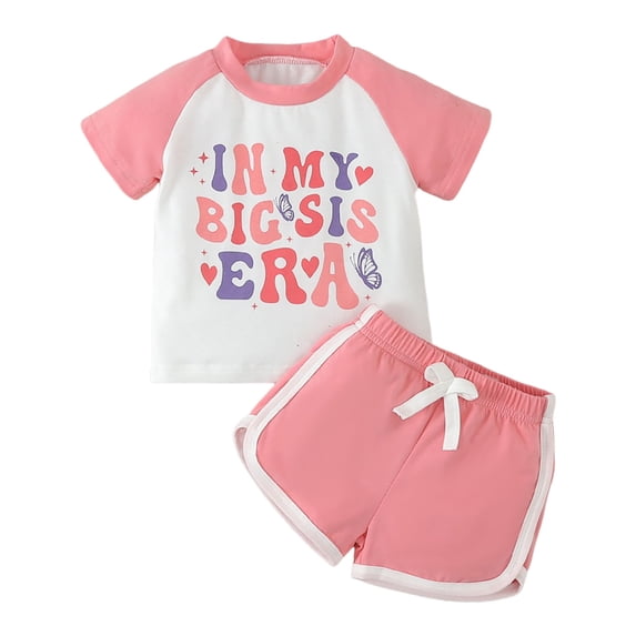 LUOGENLI Girls Summer Outfits Size 10-12 Skirt and Top Toddler Boys Girls Short Sleeve Letter Prints T Shirt Pullover Tops Shorts Outfits Girls 4th of July Outfit Size 6X 6-12 Months