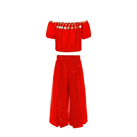 LUOGENLI Girls Summer Outfits Size 6 Under 10 Handmade ChildGirl Belly Dance Kids Belly Dancing Dance Cloth Features Girls Summer Outfits Size 12 Plus Girls Summer Outfits Size 6/7 9-11 Years