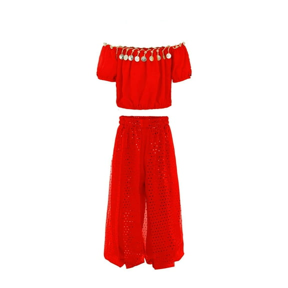 LUOGENLI Girls Summer Outfits Size 6 Under 10 Handmade ChildGirl Belly Dance Kids Belly Dancing Dance Cloth Features Girls Summer Outfits Size 12 Plus Girls Summer Outfits Size 6/7 9-11 Years