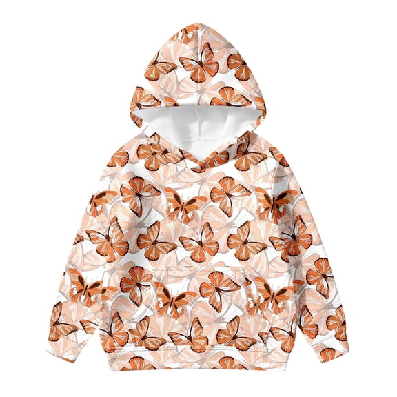 LUOGENLI Girls Sweatshirt Size 6-7 Zip up Kids Boys Girls Hooded Jacket Prints Hoodie Sweatshirt Toddler Child Pullover Boys Zip up Hoodie Size 6 Orange Size 11-12 Years
