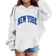 thumbnail image 1 of LUOGENLI Girls Sweatshirt White Large Kids Hoodies and Sweatshirts for Girls Comfortable Casual Long Sleeve Hooded Pullover with Letter Prints for Daily Wear White Size 7-8 Years, 1 of 4