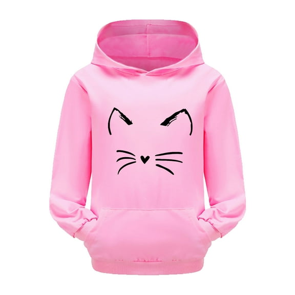 LUOGENLI Girls Sweatshirts Size 10-12 Trendy Child Toddler Boys Girls Long Sleeve Cartoon Prints Warm Hoodie Pullover Tops Kids Outfits Sweat Suit Girls Hoodies Size 10-12 Preppy 2-3 Years