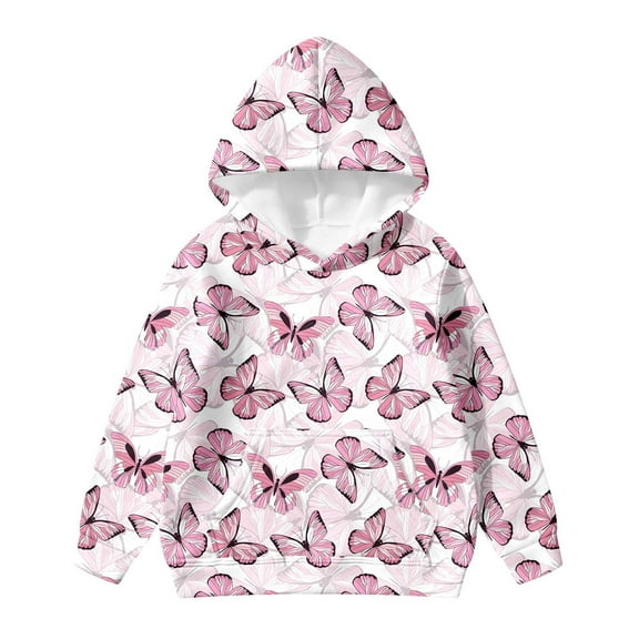 LUOGENLI Girls Sweatshirts Size 8-10 Crewneck Kids Boys Girls Hooded Jacket Prints Hoodie Sweatshirt Toddler Child Pullover Boys Hoodies Size 10 12 Zip up Size 13-14 Years