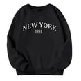 thumbnail image 1 of LUOGENLI Girls Sweatshirts Size 8-10 Girls Casual Crewneck Sweatshirts Long Sleeve Cute Pullover Oversized Lightweight Tops Teen Girls Sweatshirts Cute Sweatshirts for Girls 10-12 Black 6-7 Years, 1 of 8