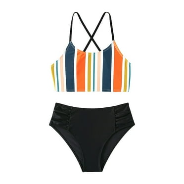 LUOGENLI Girls Swimsuit with Shorts 7/8 Girls Swimsuits Bikini Set Kids Cutout Bathing Suit Bikini Top Two Piece Girls' Swimwear Girls Swimsuit Size 10/12 11-12 Years
