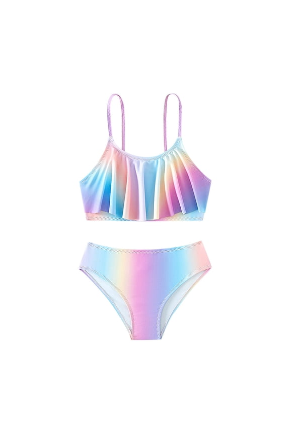 Girls Swimsuit Size 10-12 Long Sleeve Europe and The United States 2024 New Split Bathing Hot Spring Children's Swimsuit Girls Bikini Swimsuit Girls Swimsuit 9-10 Years