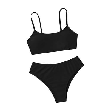 LUOGENLI Girls Swimsuit with Shorts Size 6 Toddler Girl 2 Piece Swimsuit Sport Solid High Waist Bikini Set Swimwear Bathing Suit Girls Swimsuits Size 14-16 Two Piece 8 Years
