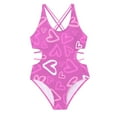 thumbnail image 1 of LUOGENLI Girls Swimsuit Size 10/12 Girls Cute 1 Piece Heart Print Swimsuit Beach Swimwear Girls Swimsuit Size 7-8 Girls Swimsuits Size 10-12 Long Sleeve 9-10 Years, 1 of 6