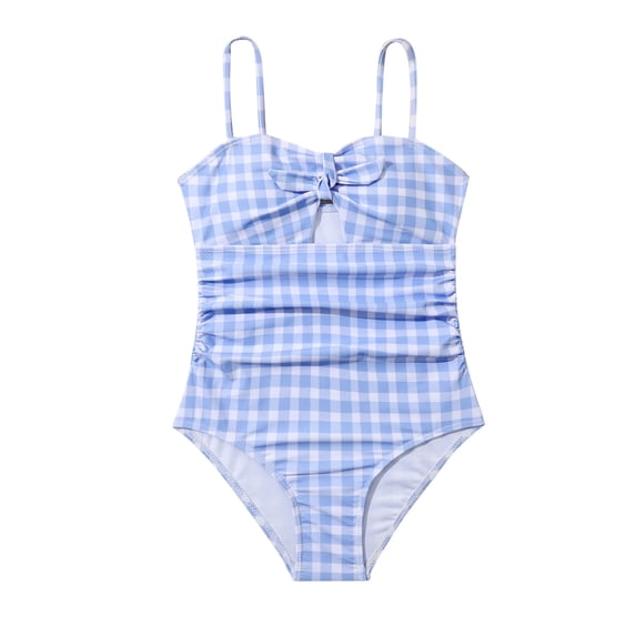 LUOGENLI Girls Swimsuit Size 7-8 Girls' Swimsuit Long Sleeve Two Piece Bow Knot Swimwear Rash Guard Ruffle Rare Hem Girls Swimsuit Size 12/14 Girls Swimsuit with Shorts Size 16 10Y