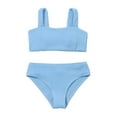 thumbnail image 1 of LUOGENLI Girls Swimsuits Size 10-12 Two Piece Girls Bikini Swimsuits with Shorts Kid 3 Piece Bikini Sets Sport Bathing Suits Girls Swimsuit Size 7-8 Girls Swimsuit Size 10 Tankini Blue 8-9 Years, 1 of 4