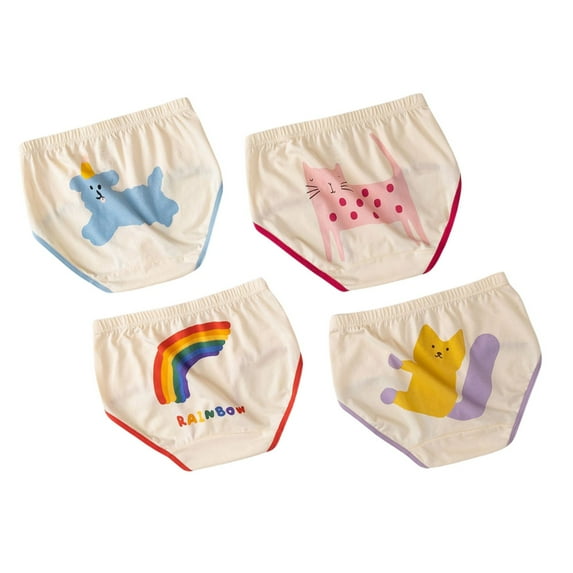 LUOGENLI Girls Underwear Size 10 Kids Children Girls Underwear Cute Print Briefs Shorts Pants Underwear Trunks 4Pcs Girls Underwear Size 14 White Girls Underwear 4T-5T 2-3 Years