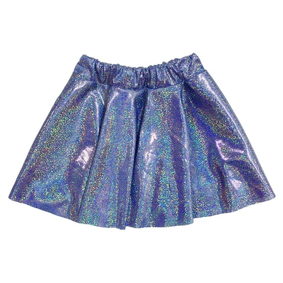 LUOGENLI Girls Valentine's Day Dresses Size 5 Kids Holiday Party Color Blocking Tutu Carnival Dance Performance Skirt Poncho Cheerleader Sequin Pleated Skirt Blue XXS