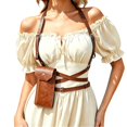 thumbnail image 1 of LUOGENLI Gothic Chest Harness Strap With Detachable Waist Bag, Adjustable Leather Suspender Belt for Party Brown One Size, 1 of 3