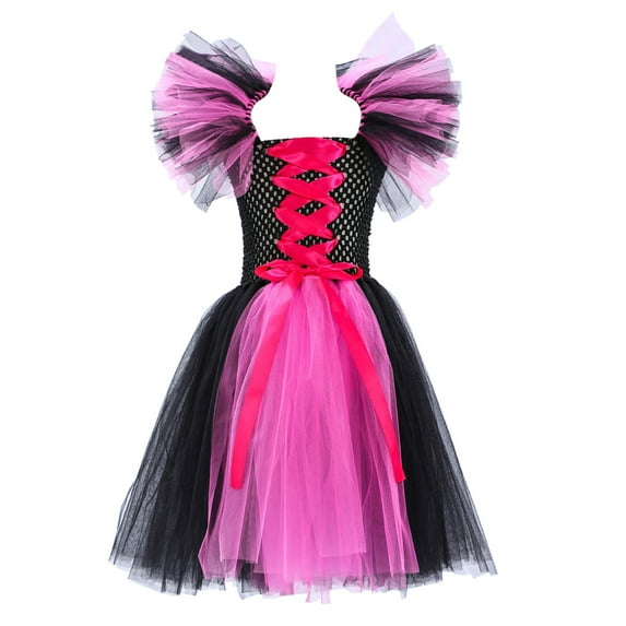 LUOGENLI Graduation Dresses For Girls 12-14 Tight Toddler Kids Baby Girls Magnificent Witch Black Gown Fancy Dress Up Party Tulle Dresses Graduation Dresses For Girls 10-12 Black 6