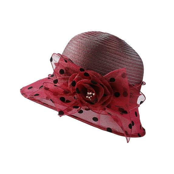 LUOGENLI Hats Mens Hats Fashion Dressy Womens Dress Hat Wide Leaf Flower Bridal Shower Hat Sun Hats Beach Hat Silk Lined Winter Hats for Women Purple Mens Hats And Caps One Size