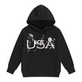 thumbnail image 1 of LUOGENLI Hoodies for Boys 12-13 Children's Middle and Large Children's Long Sleeved Letter Print Hooded Top Sweater Girls Sweatshirt Zip up Cotton Black Size 10-11 Years, 1 of 2